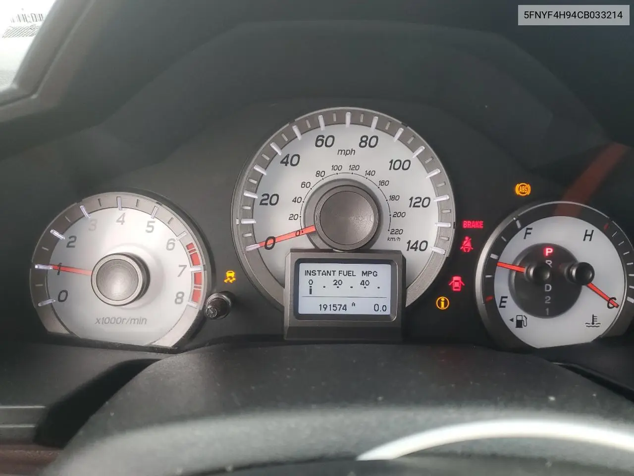 5FNYF4H94CB033214 2012 Honda Pilot Touring
