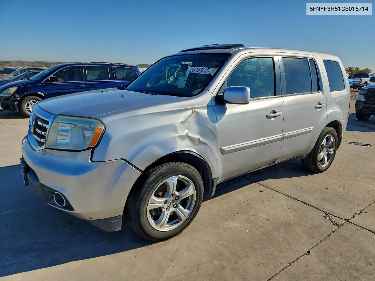 5FNYF3H51CB015714 2012 Honda Pilot Exl