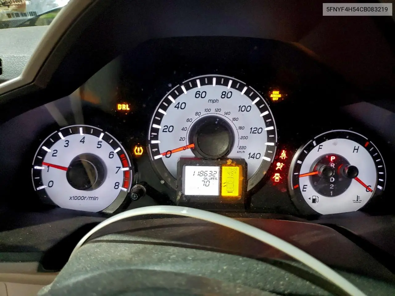 5FNYF4H54CB083219 2012 Honda Pilot Exl