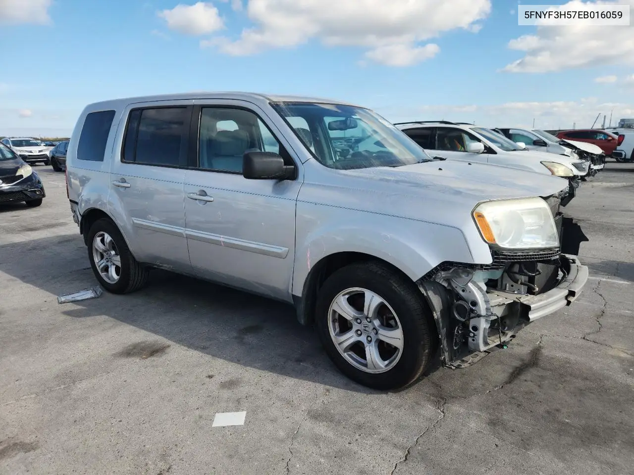 5FNYF3H57EB016059 2014 Honda Pilot Exl