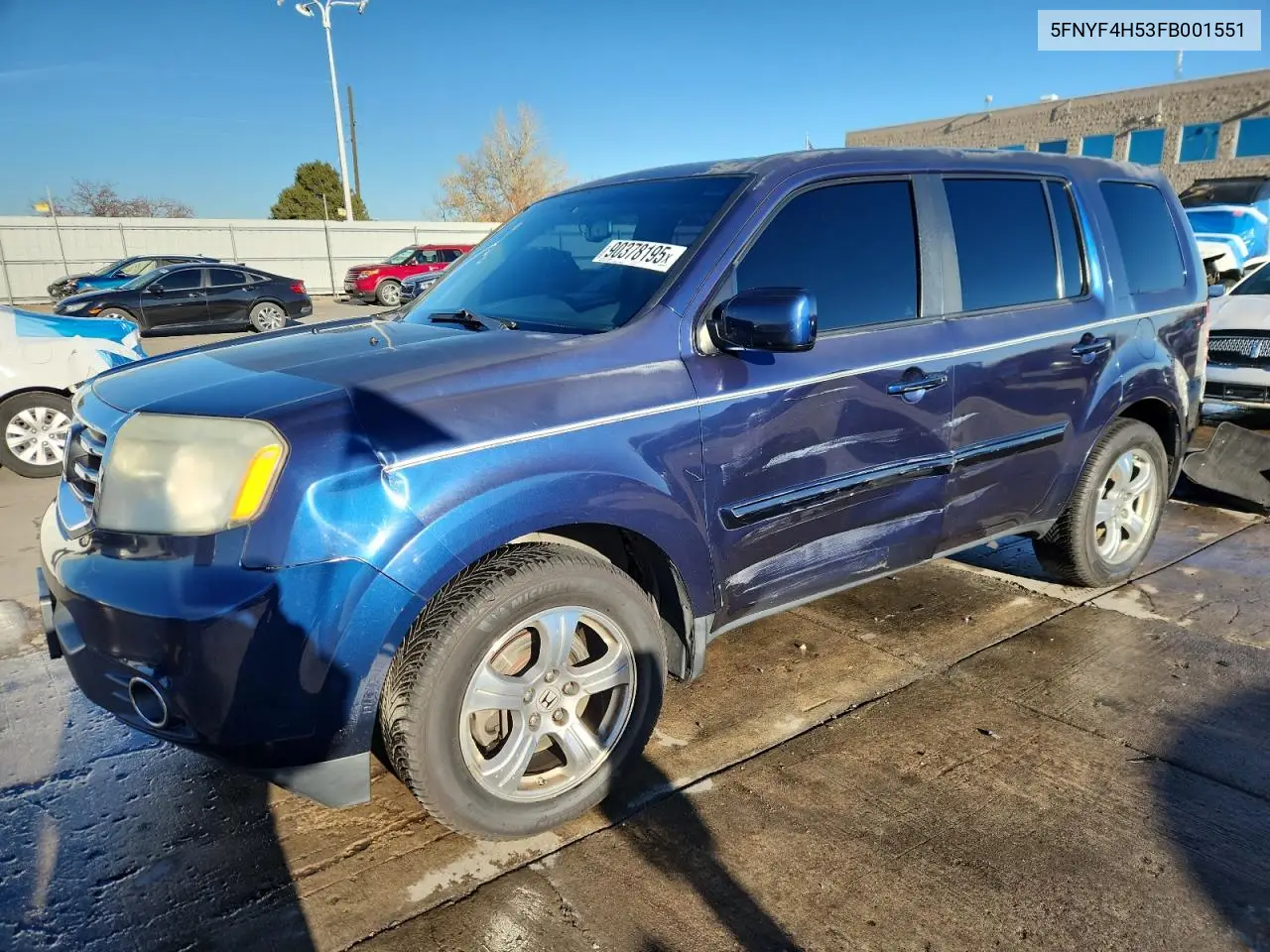 5FNYF4H53FB001551 2015 Honda Pilot Exl