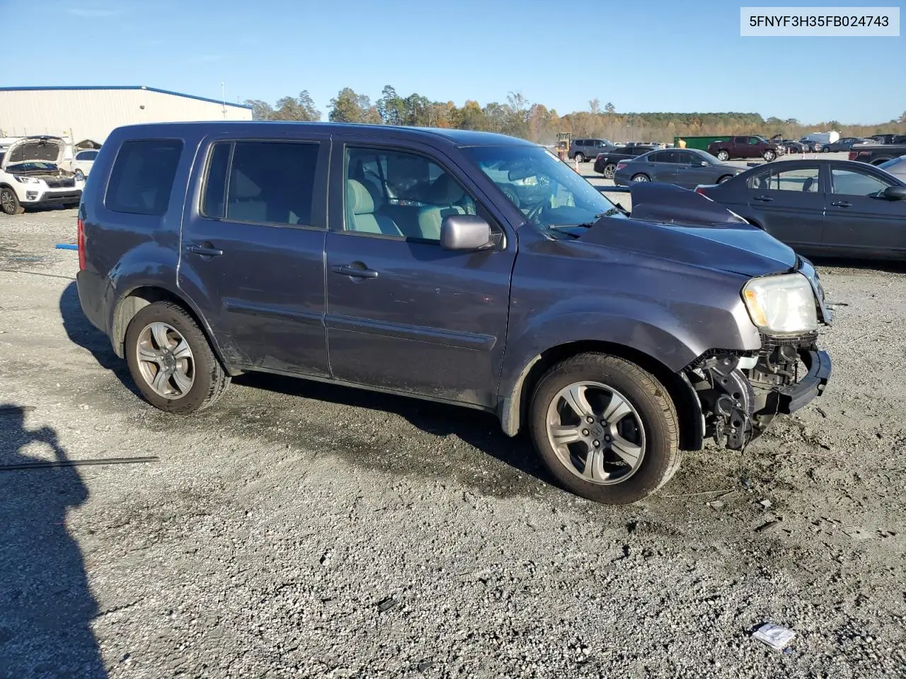 5FNYF3H35FB024743 2015 Honda Pilot Se