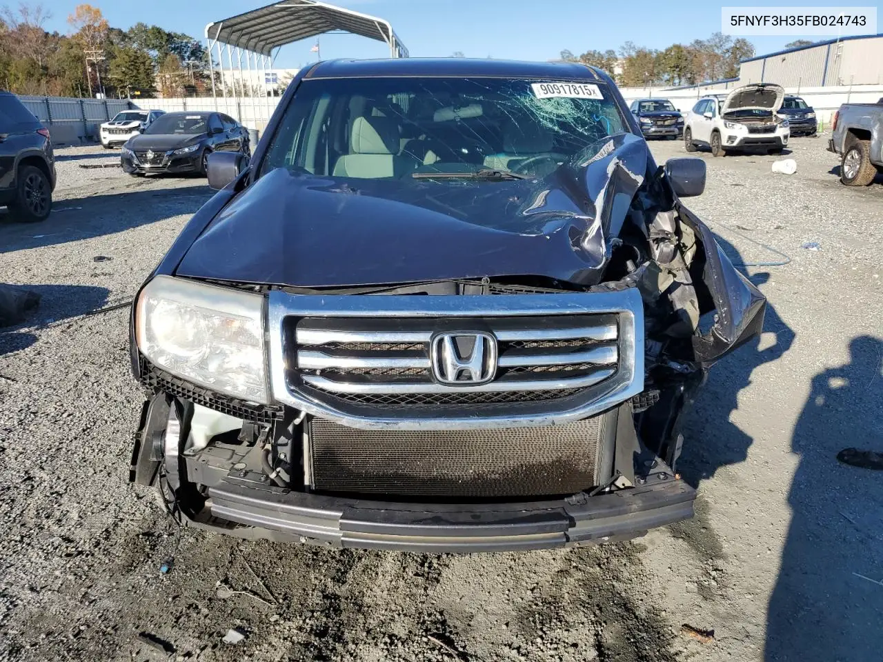 5FNYF3H35FB024743 2015 Honda Pilot Se