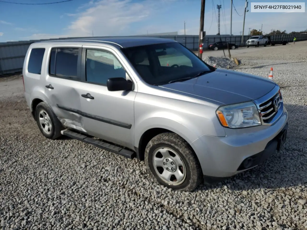 5FNYF4H27FB021940 2015 Honda Pilot Lx