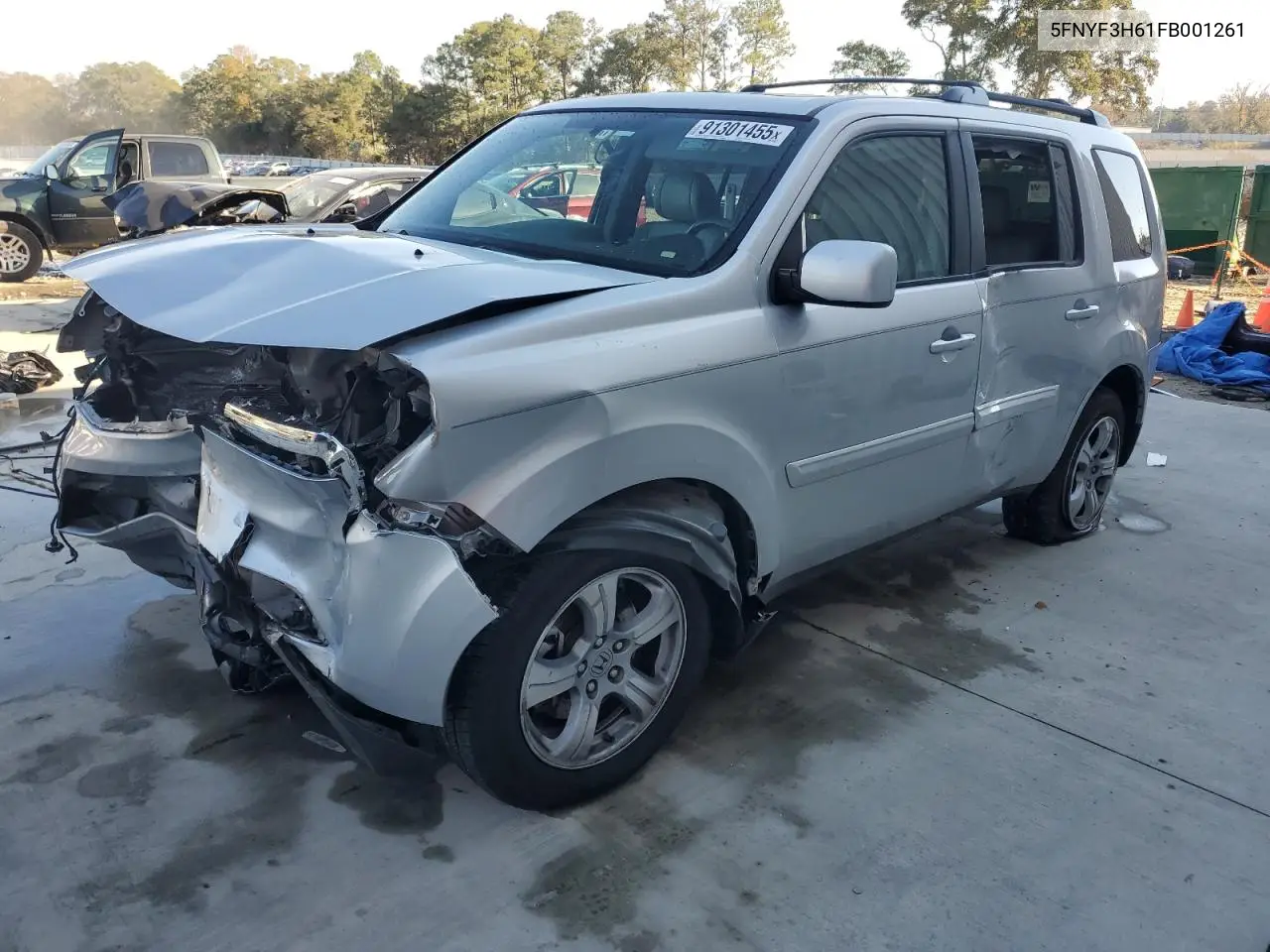 5FNYF3H61FB001261 2015 Honda Pilot Exl