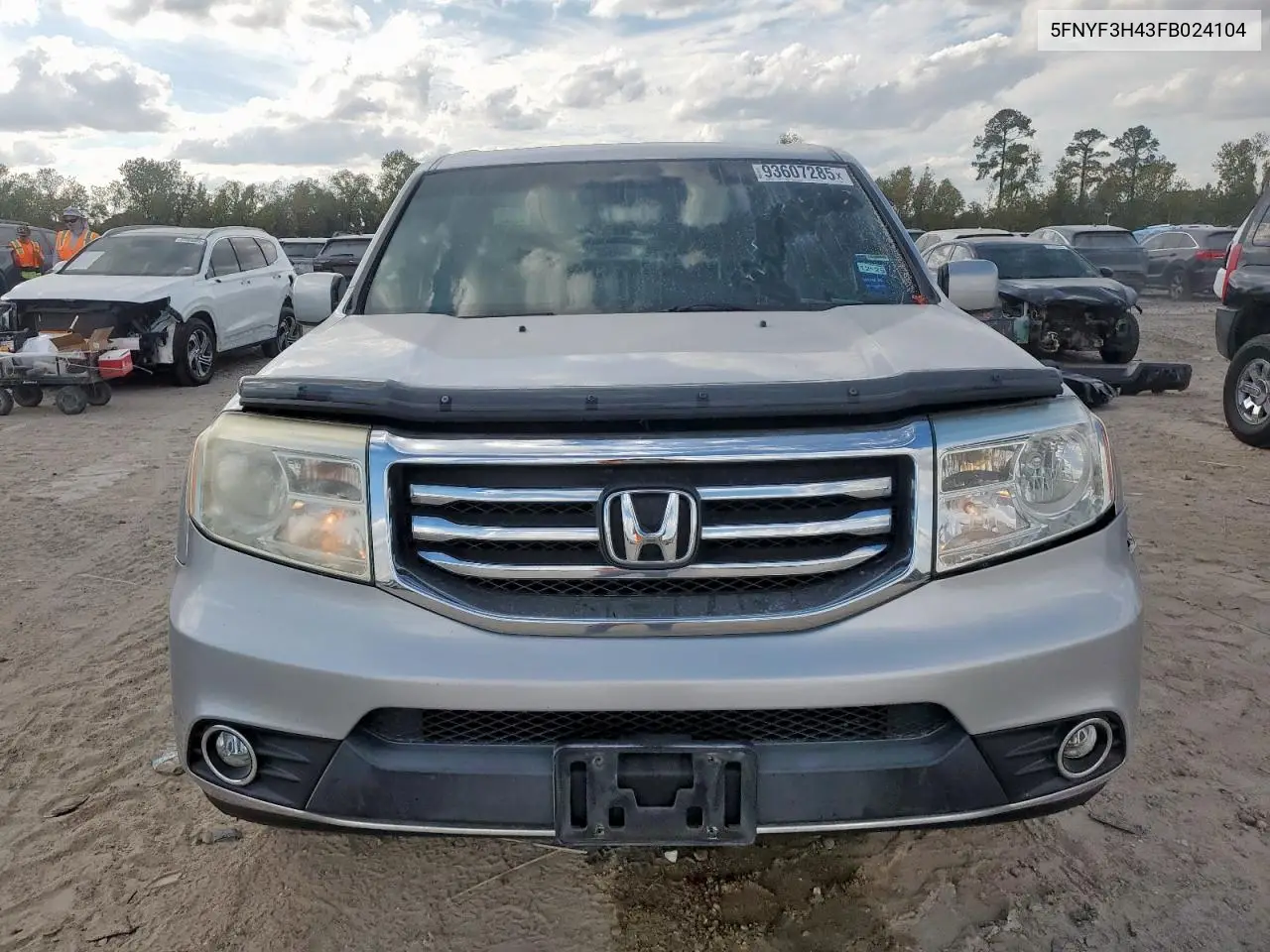 5FNYF3H43FB024104 2015 Honda Pilot Ex