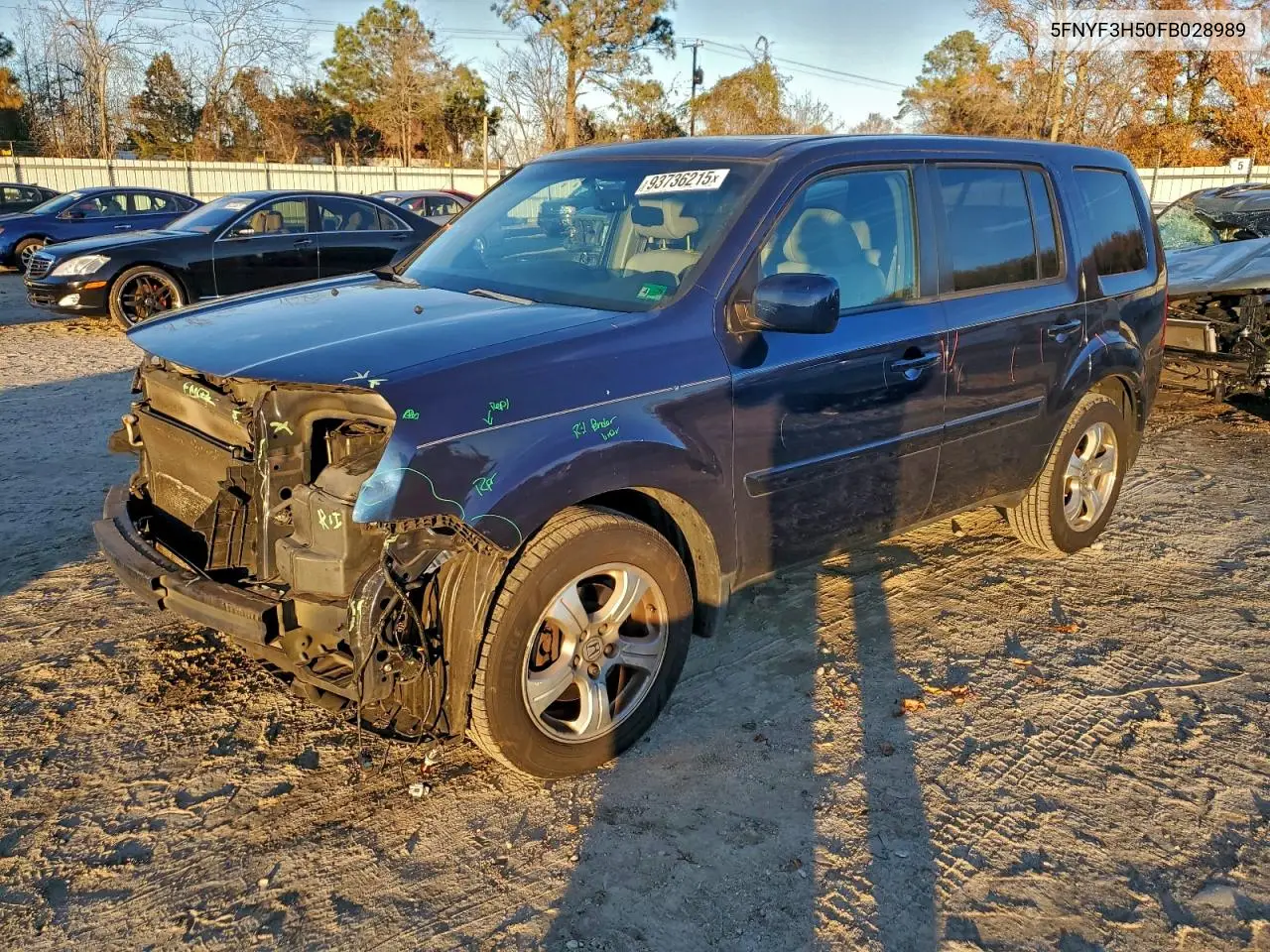 5FNYF3H50FB028989 2015 Honda Pilot Exl