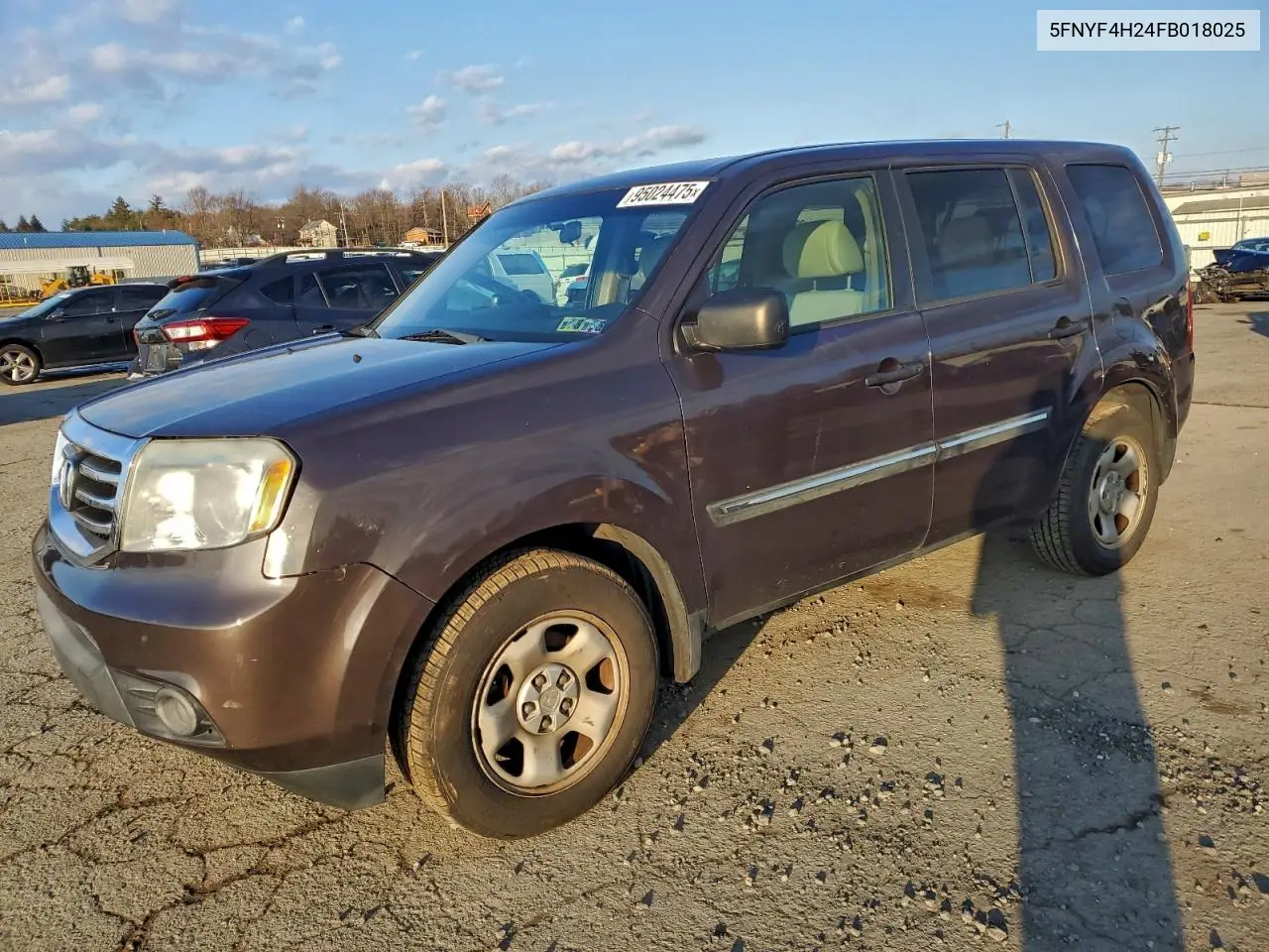 5FNYF4H24FB018025 2015 Honda Pilot Lx