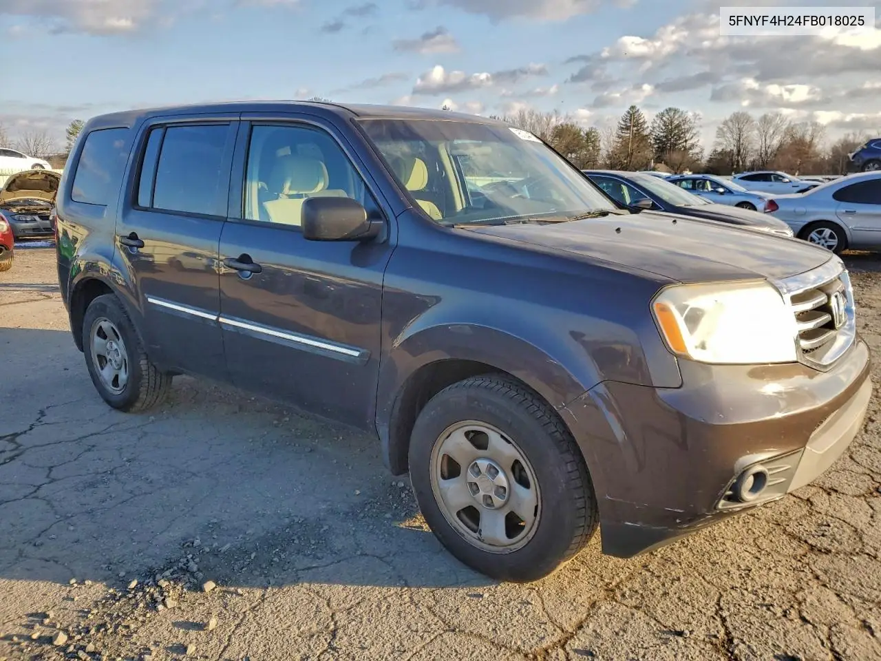 5FNYF4H24FB018025 2015 Honda Pilot Lx