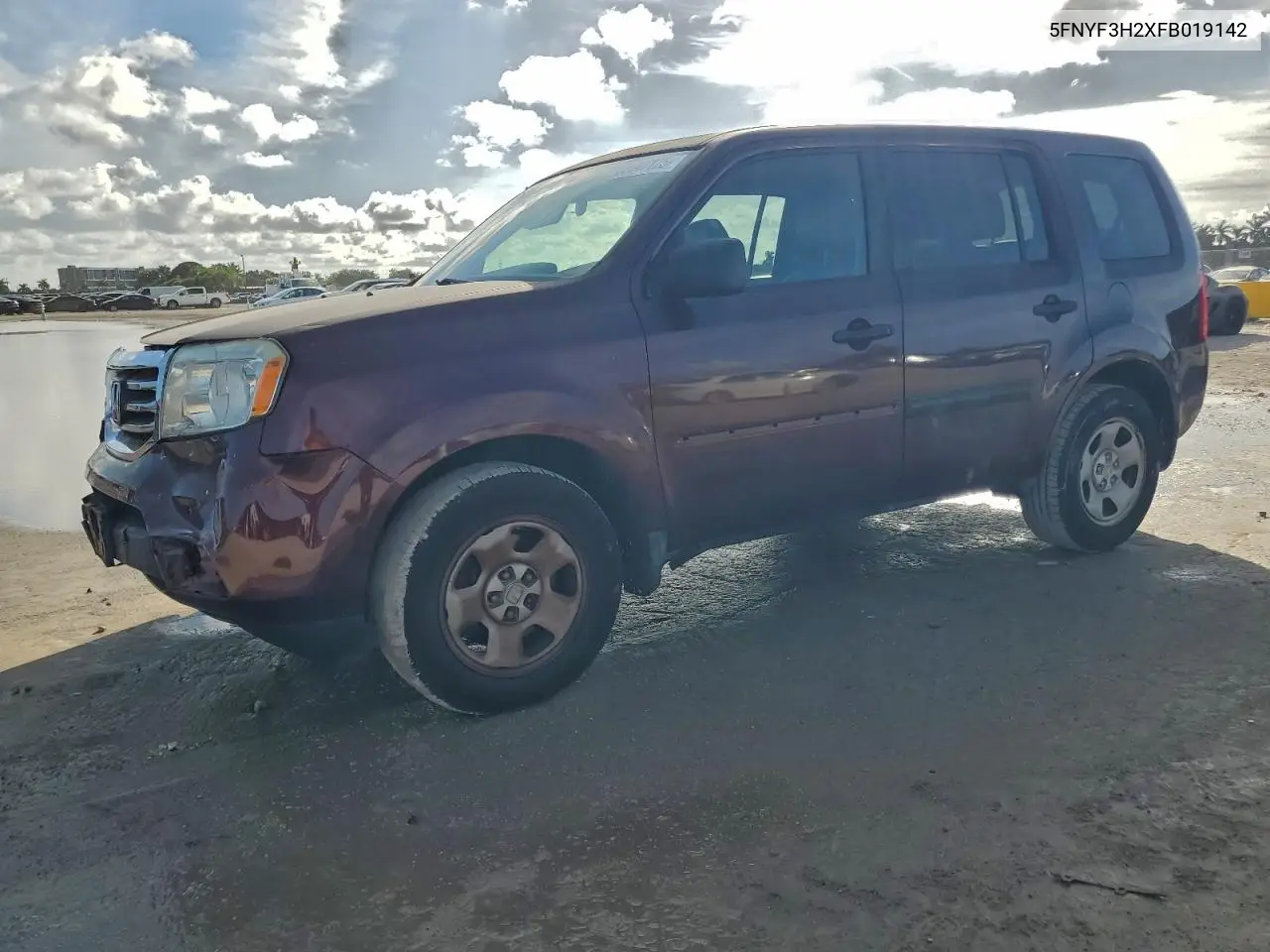 5FNYF3H2XFB019142 2015 Honda Pilot Lx