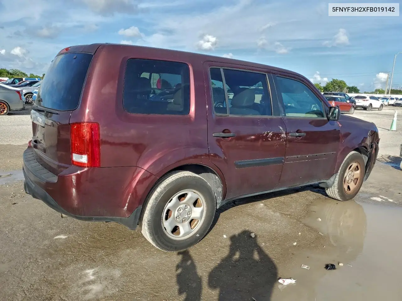 5FNYF3H2XFB019142 2015 Honda Pilot Lx