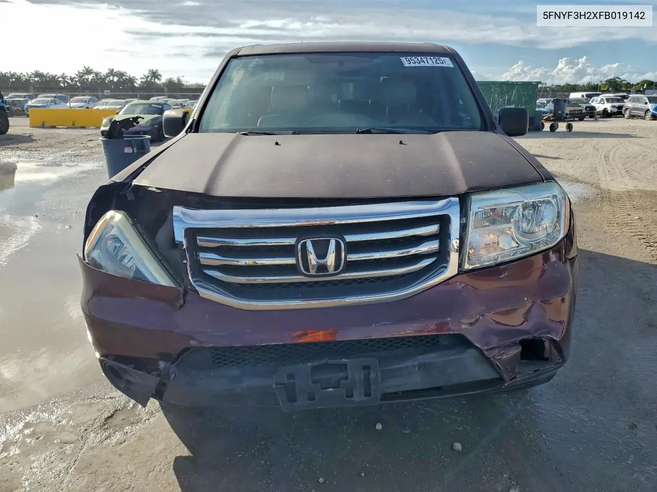 5FNYF3H2XFB019142 2015 Honda Pilot Lx