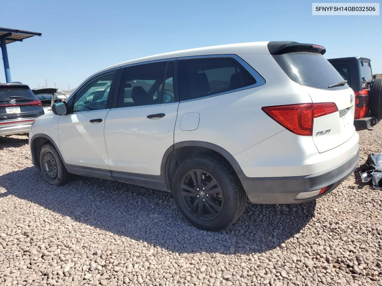 2016 Honda Pilot Lx VIN: 5FNYF5H14GB032506 Lot: 72412344