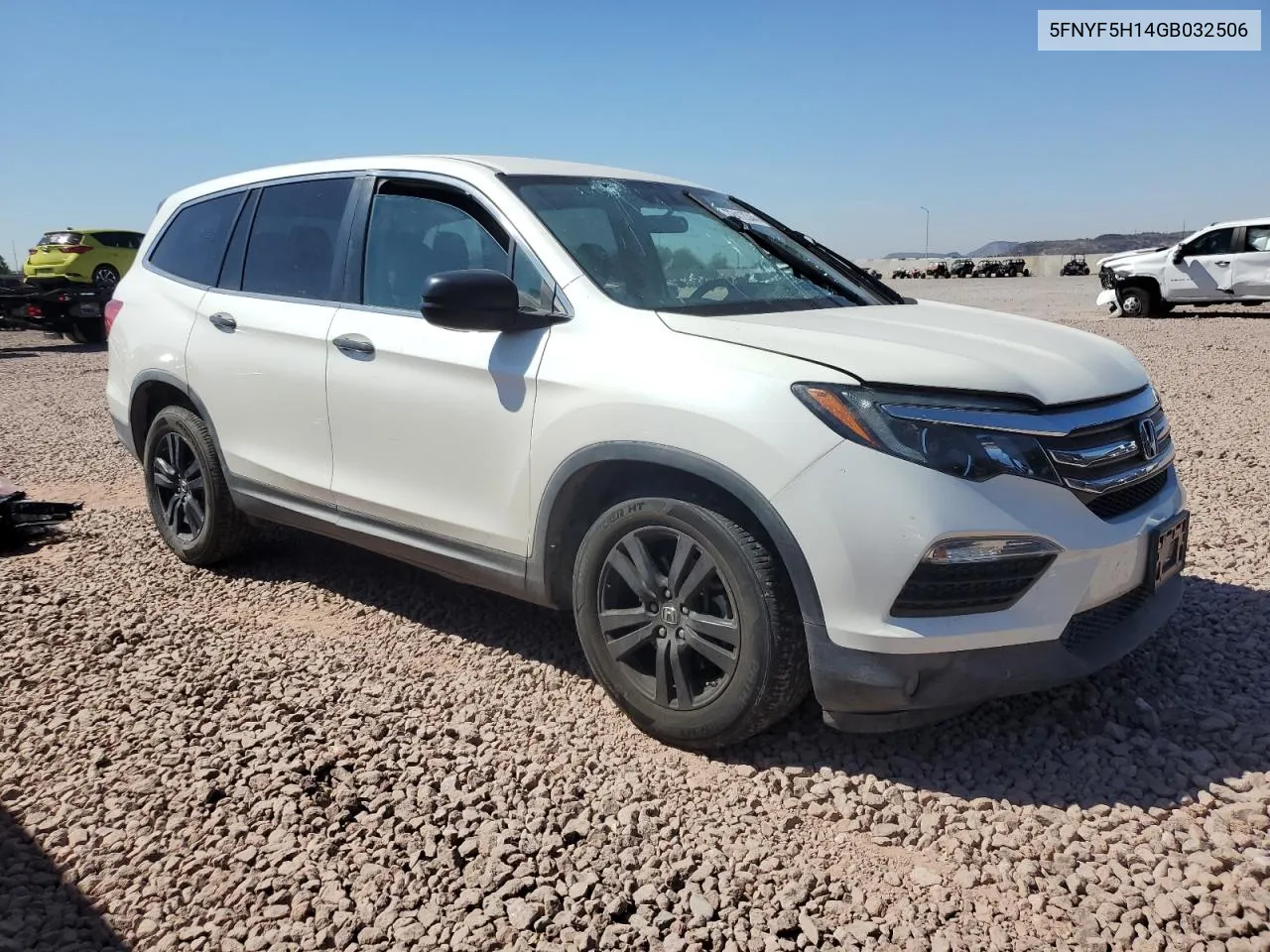 2016 Honda Pilot Lx VIN: 5FNYF5H14GB032506 Lot: 72412344