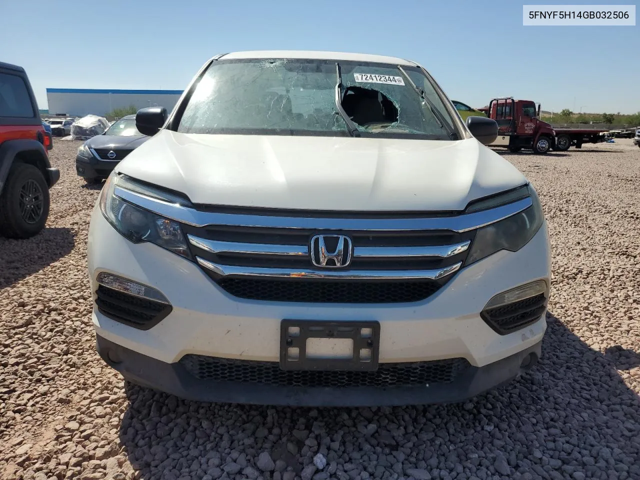 2016 Honda Pilot Lx VIN: 5FNYF5H14GB032506 Lot: 72412344