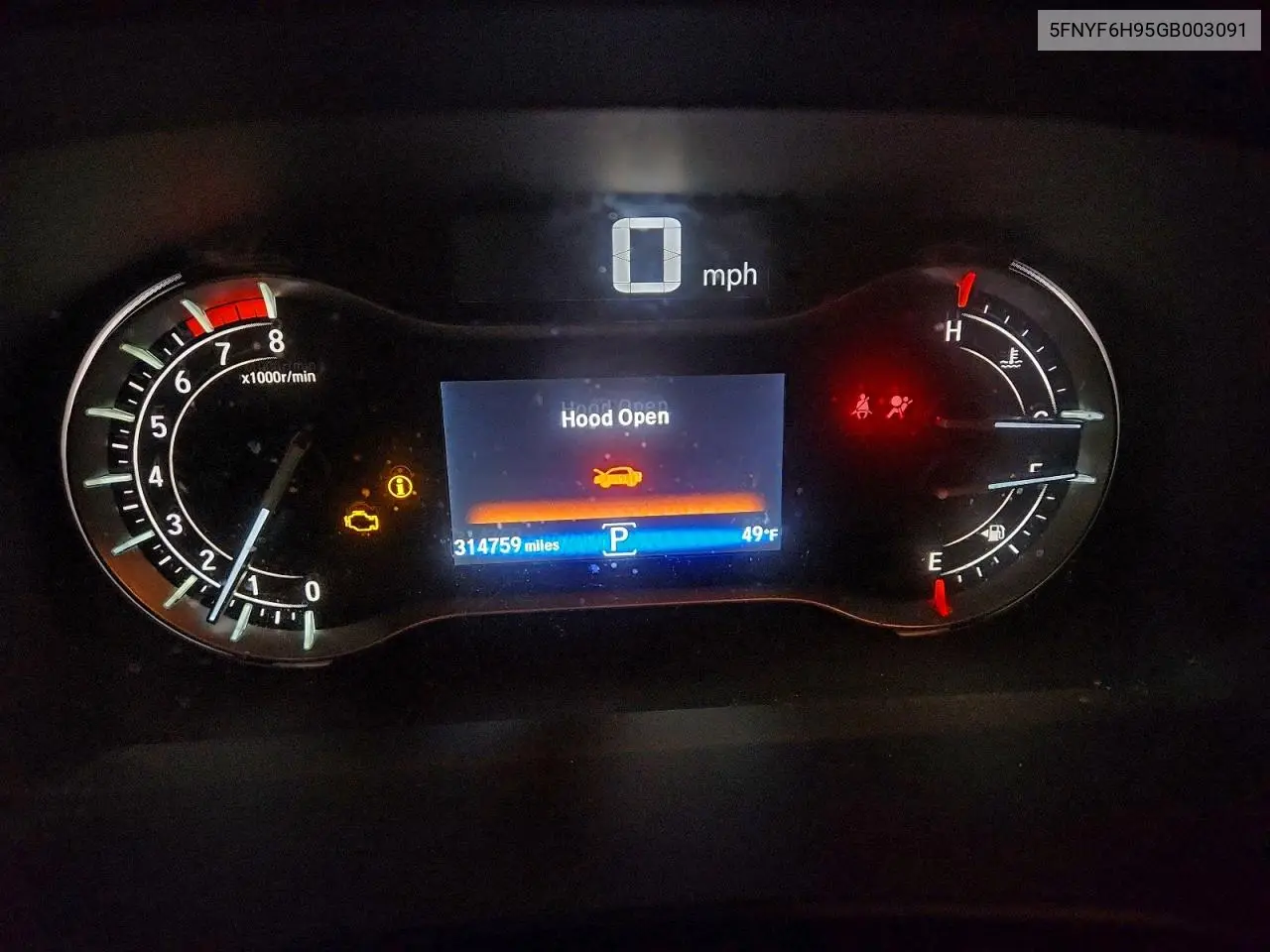 5FNYF6H95GB003091 2016 Honda Pilot Touring