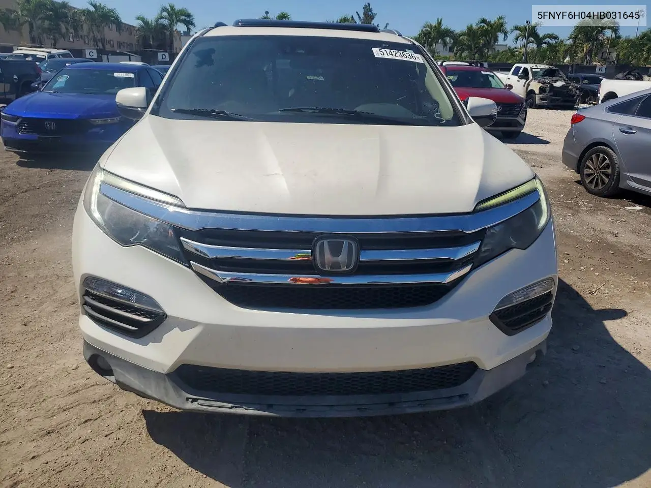5FNYF6H04HB031645 2017 Honda Pilot Elite