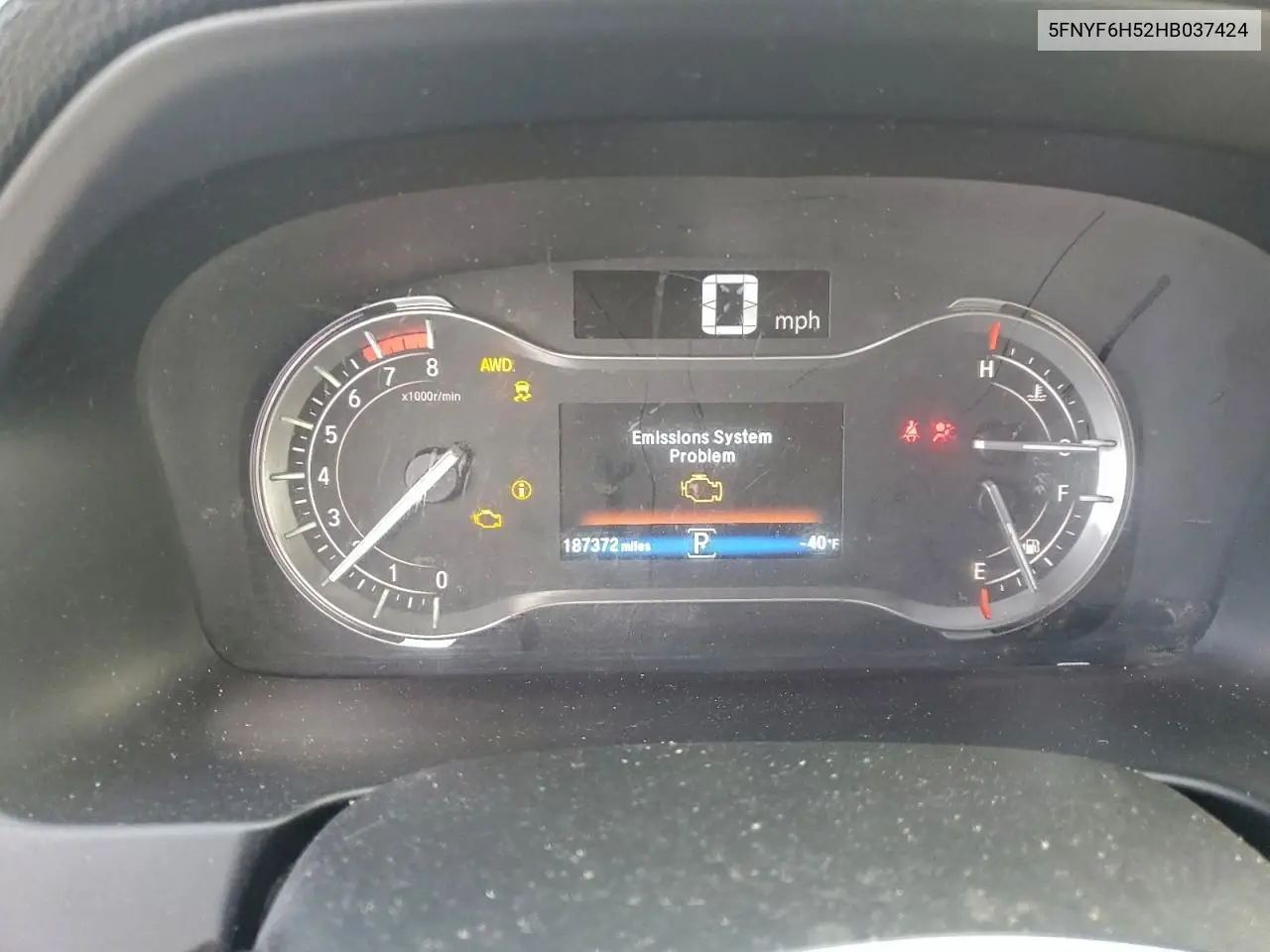 5FNYF6H52HB037424 2017 Honda Pilot Exl