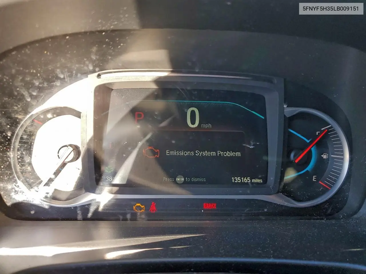 5FNYF5H35LB009151 2020 Honda Pilot Ex