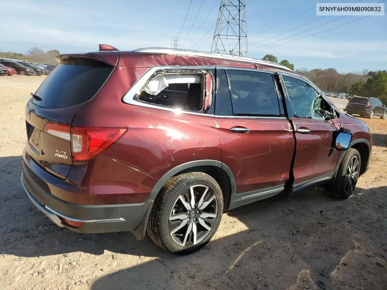 5FNYF6H09MB090832 2021 Honda Pilot Elite