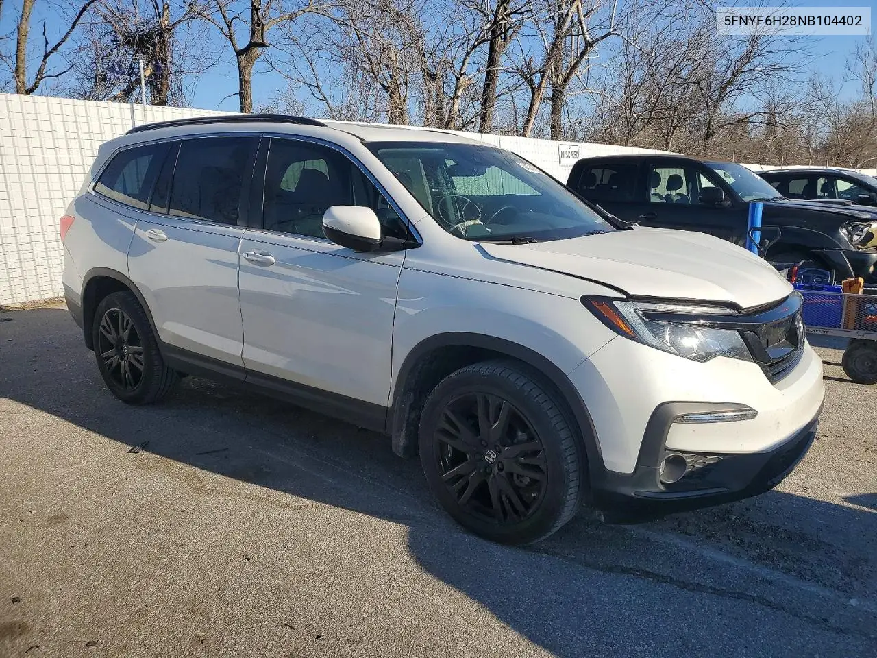 5FNYF6H28NB104402 2022 Honda Pilot Se