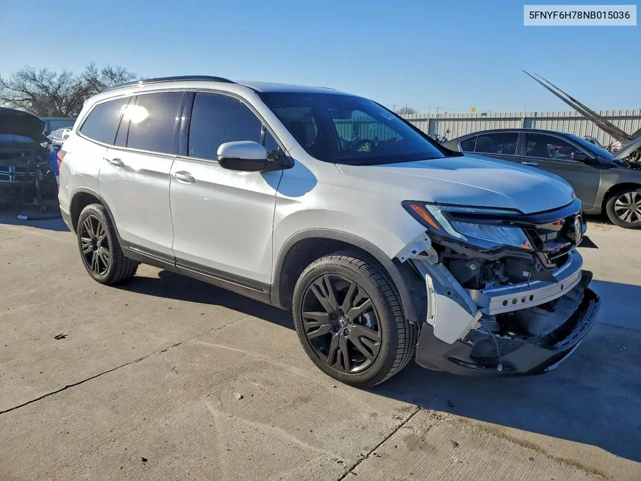 5FNYF6H78NB015036 2022 Honda Pilot Awd Black Edition