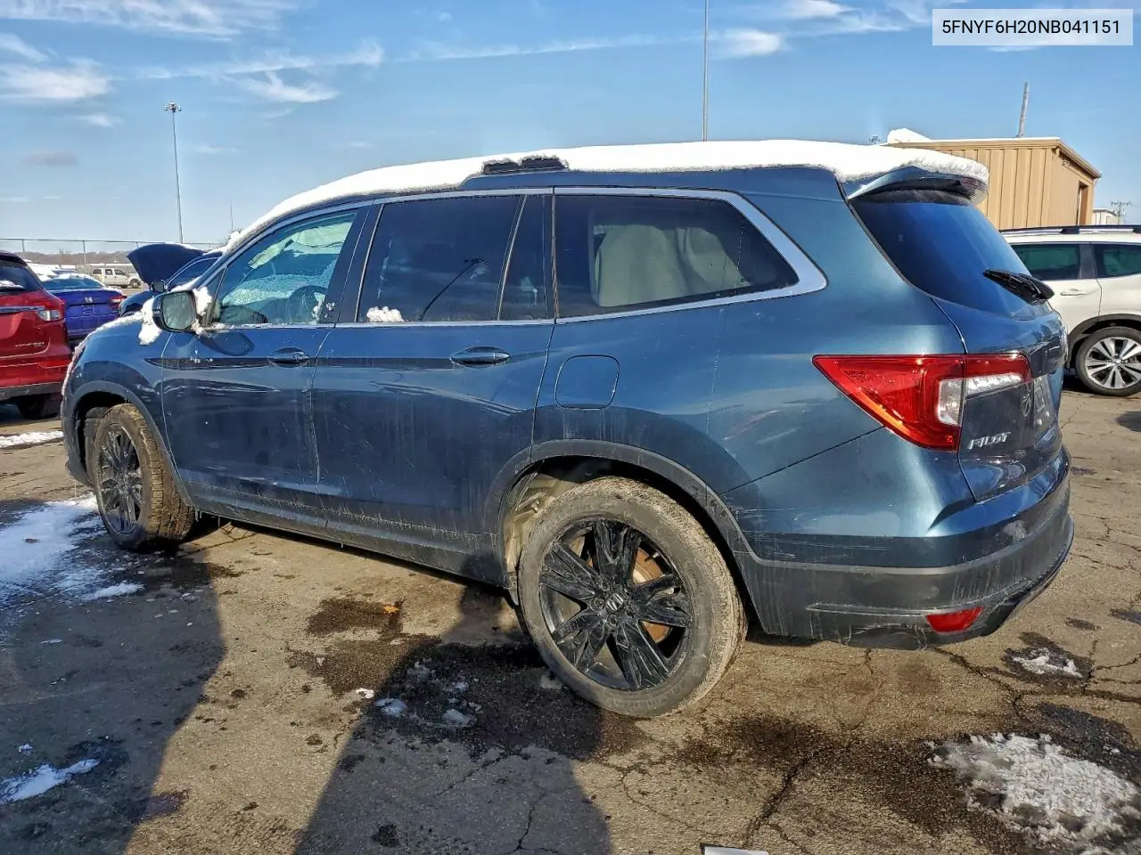 5FNYF6H20NB041151 2022 Honda Pilot Se