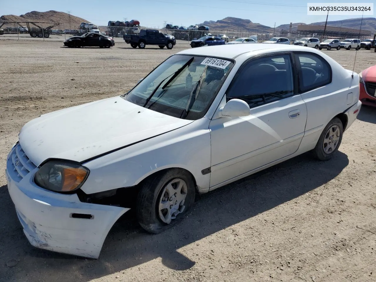 2005 Hyundai Accent Gs VIN: KMHCG35C35U343264 Lot: 69161204