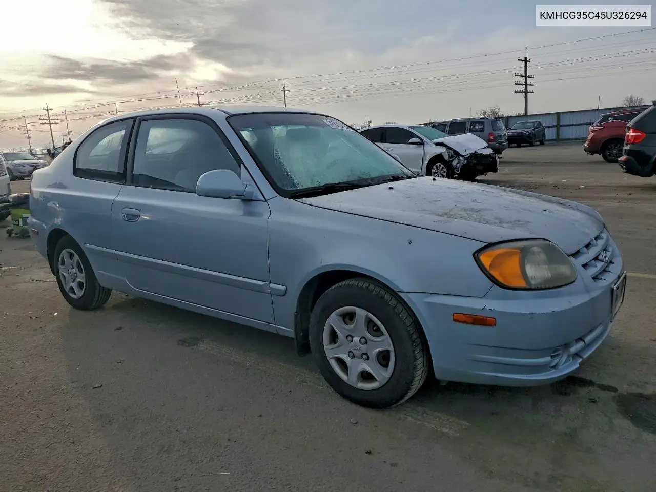 KMHCG35C45U326294 2005 Hyundai Accent Gs