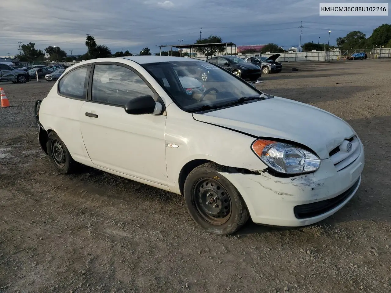 KMHCM36C88U102246 2008 Hyundai Accent Gs