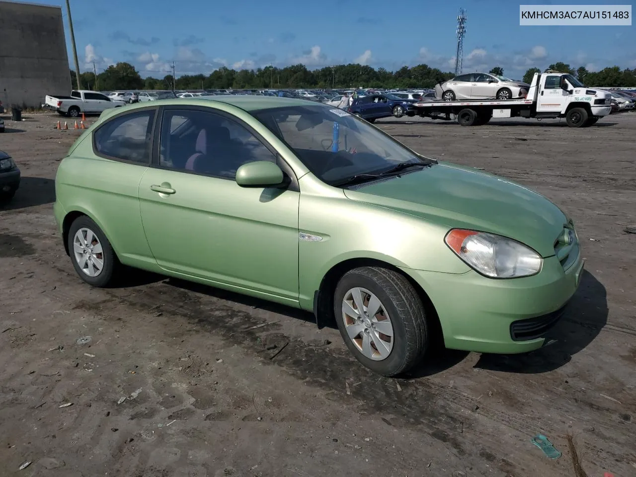 KMHCM3AC7AU151483 2010 Hyundai Accent Blue