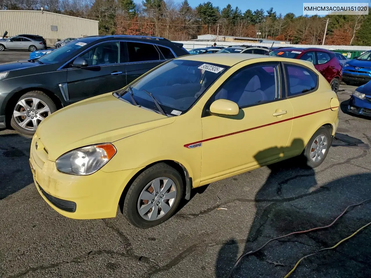 KMHCM3AC0AU151020 2010 Hyundai Accent Blue