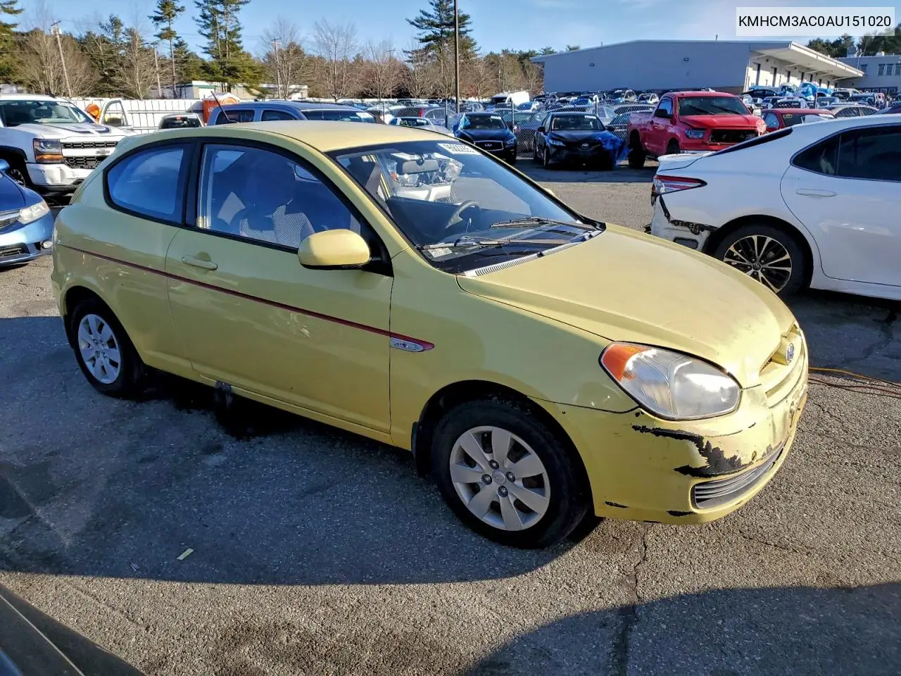 KMHCM3AC0AU151020 2010 Hyundai Accent Blue
