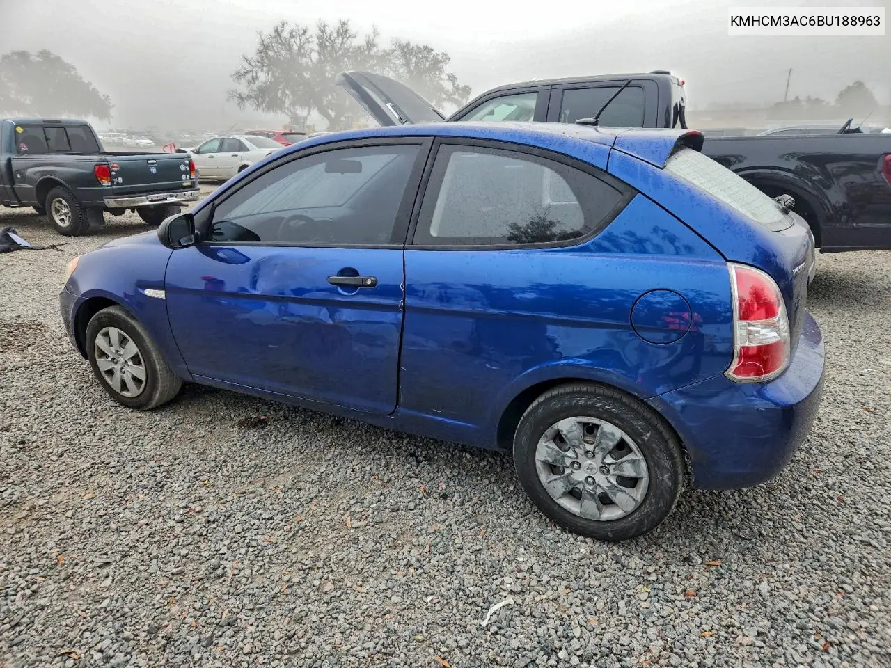 KMHCM3AC6BU188963 2011 Hyundai Accent Gl