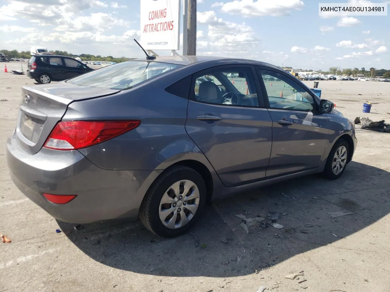 2016 Hyundai Accent Se VIN: KMHCT4AE0GU134981 Lot: 71411934