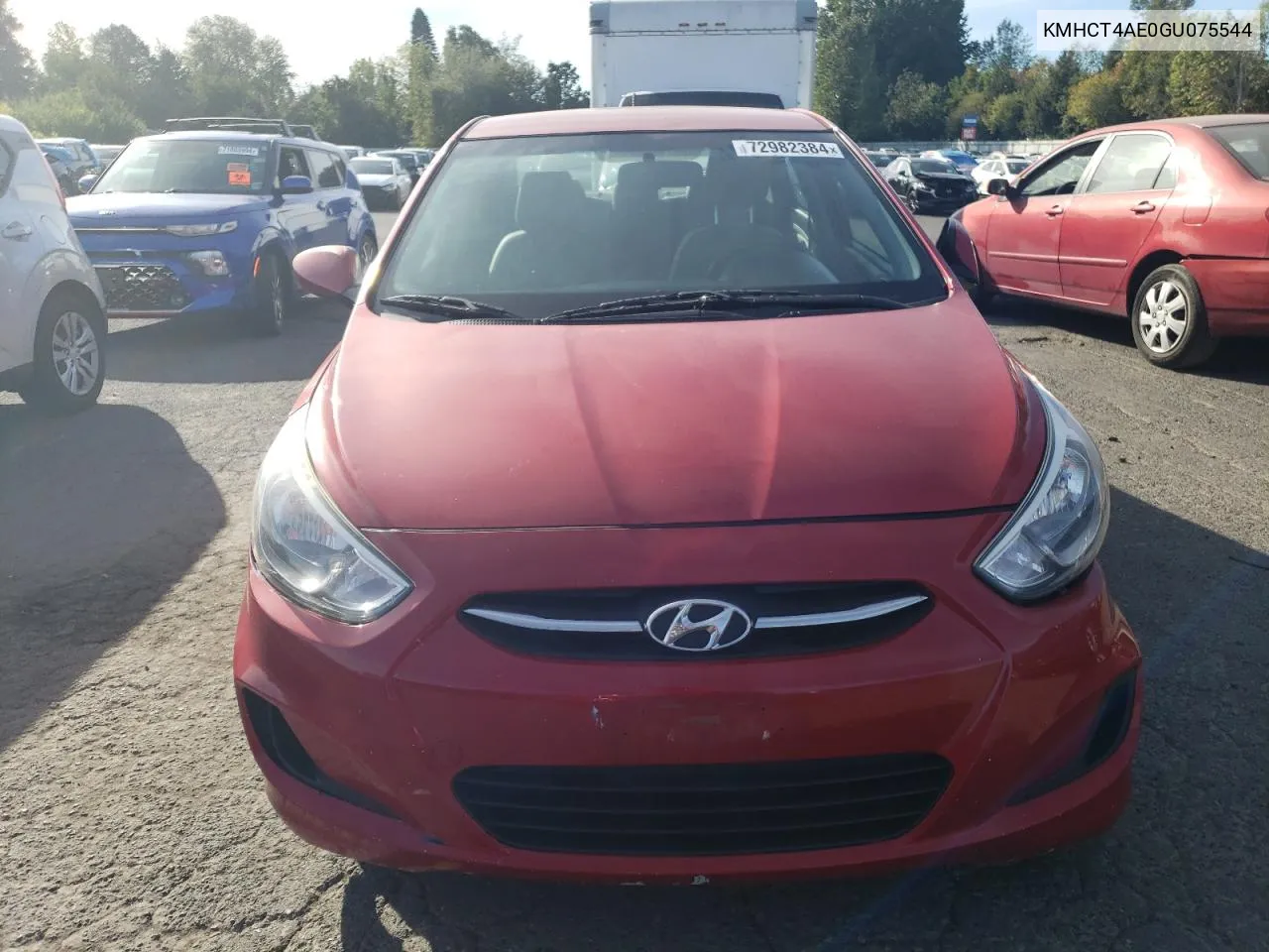 2016 Hyundai Accent Se VIN: KMHCT4AE0GU075544 Lot: 72982384