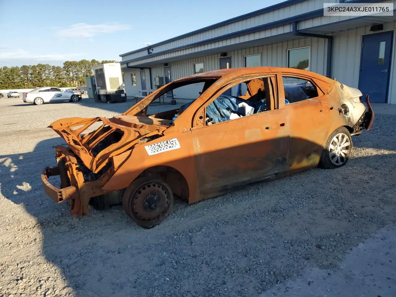 3KPC24A3XJE011765 2018 Hyundai Accent Se