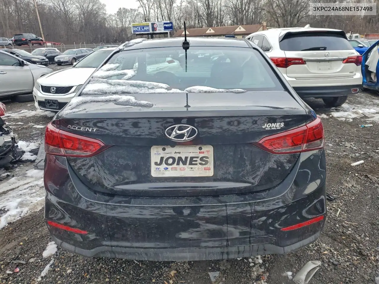 3KPC24A68NE157498 2022 Hyundai Accent Se