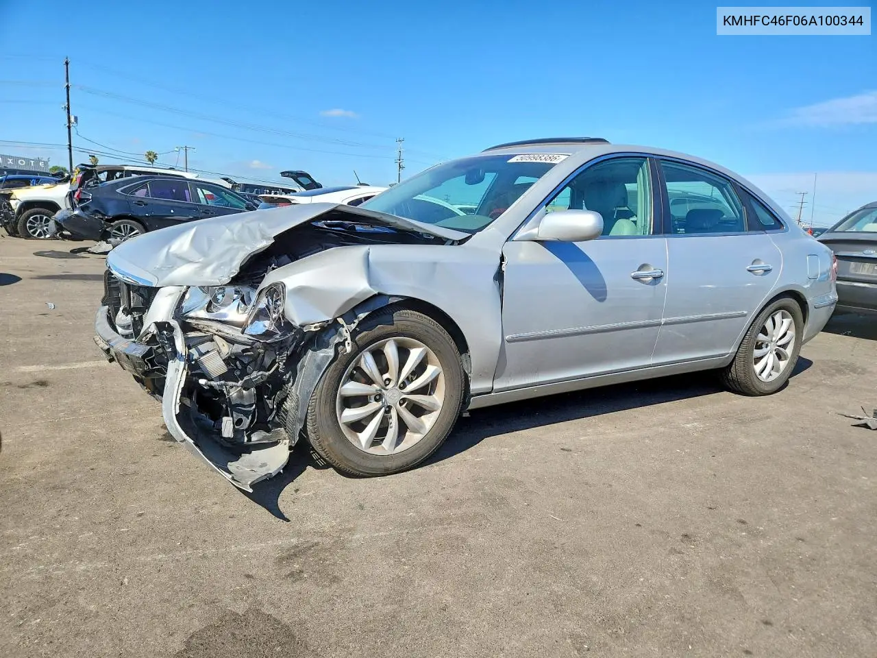 2006 Hyundai Azera Se VIN: KMHFC46F06A100344 Lot: 50998386
