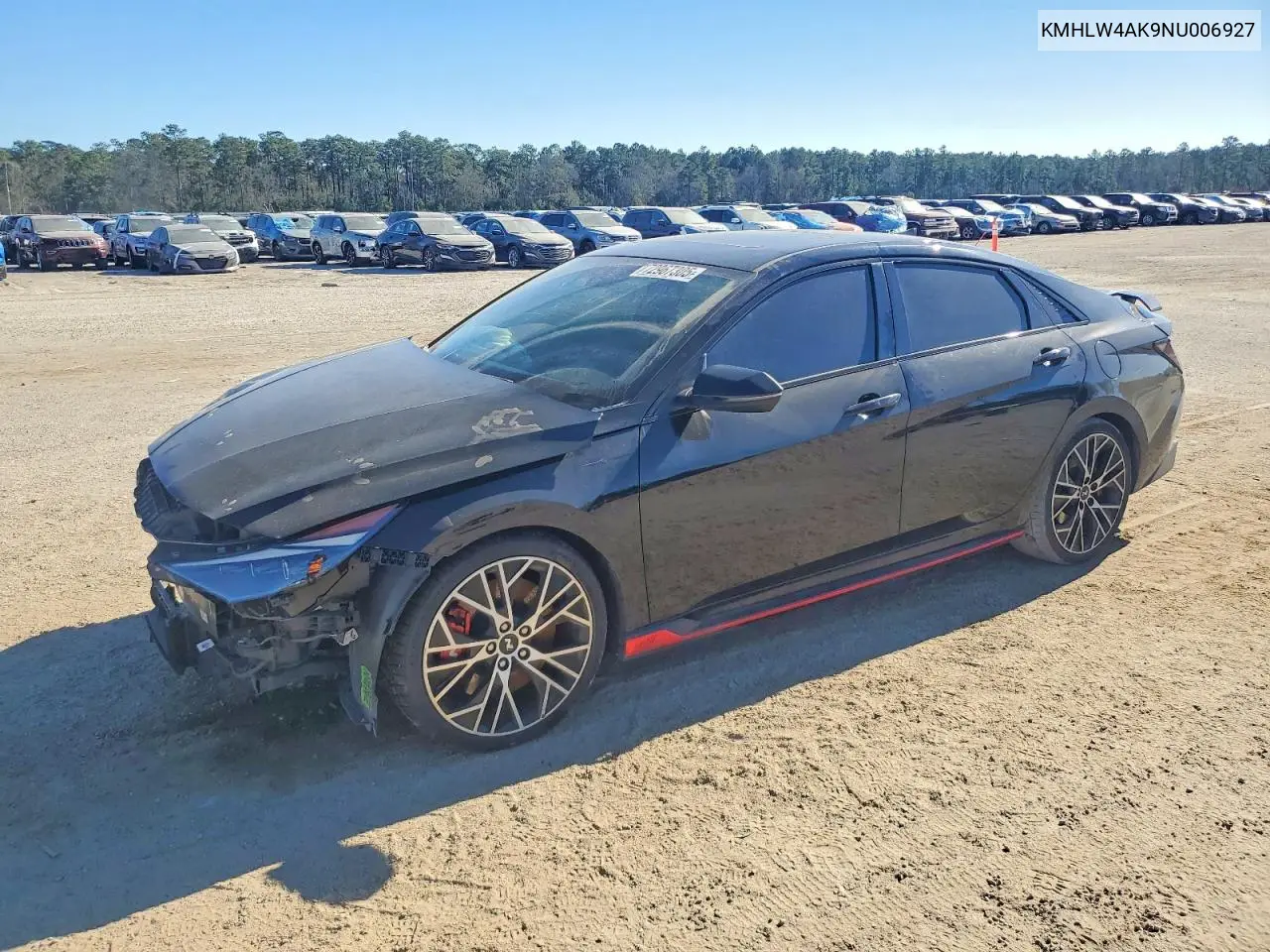 2022 Hyundai Elantra N VIN: KMHLW4AK9NU006927 Lot: 72967305