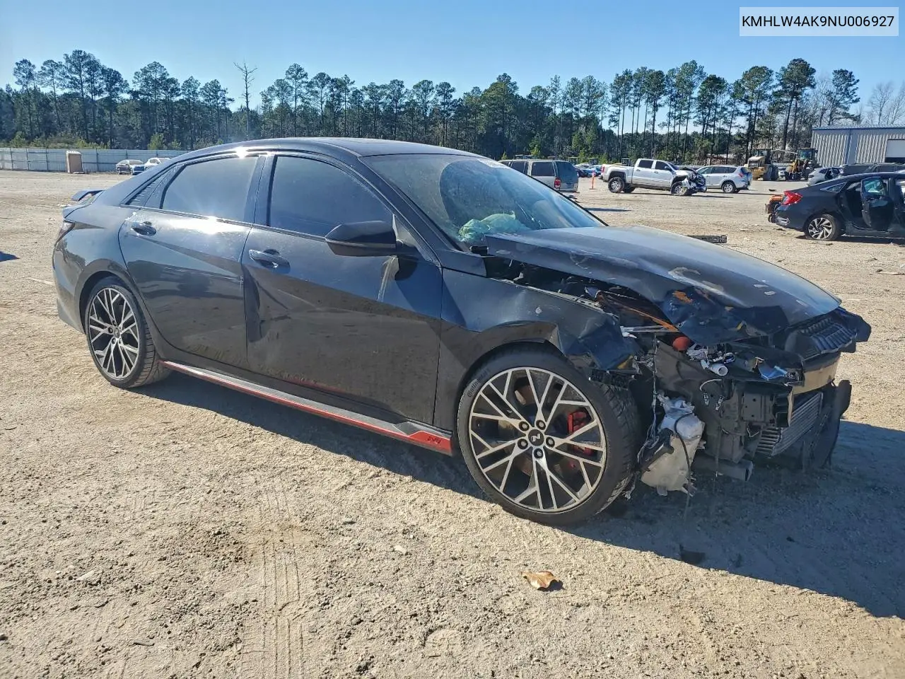 2022 Hyundai Elantra N VIN: KMHLW4AK9NU006927 Lot: 72967305
