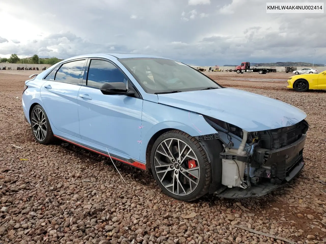KMHLW4AK4NU002414 2022 Hyundai Elantra N