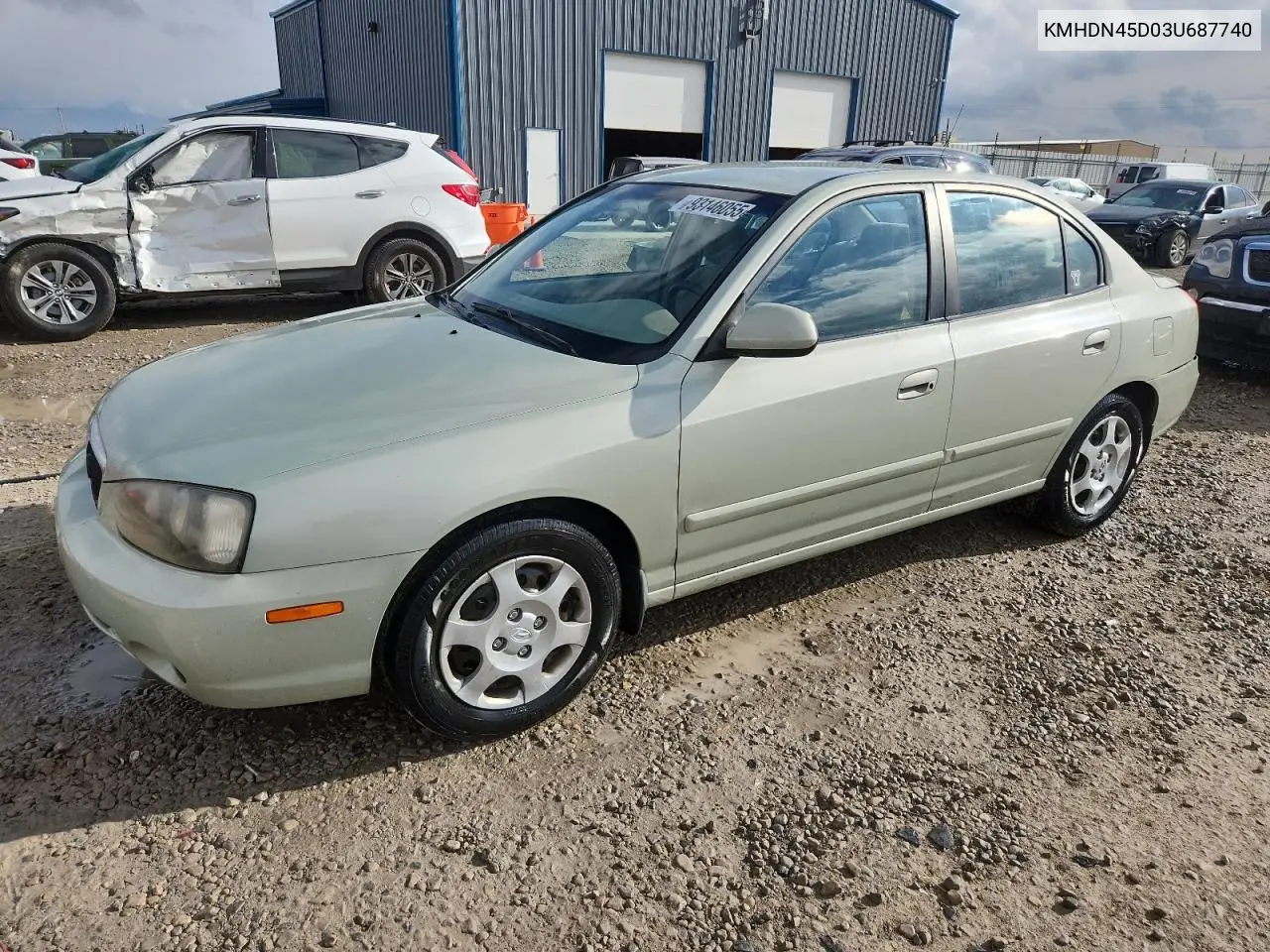 KMHDN45D03U687740 2003 Hyundai Elantra Gls