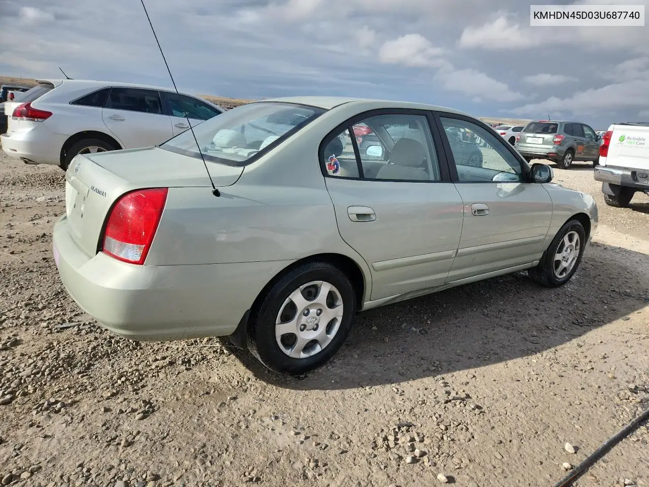 KMHDN45D03U687740 2003 Hyundai Elantra Gls