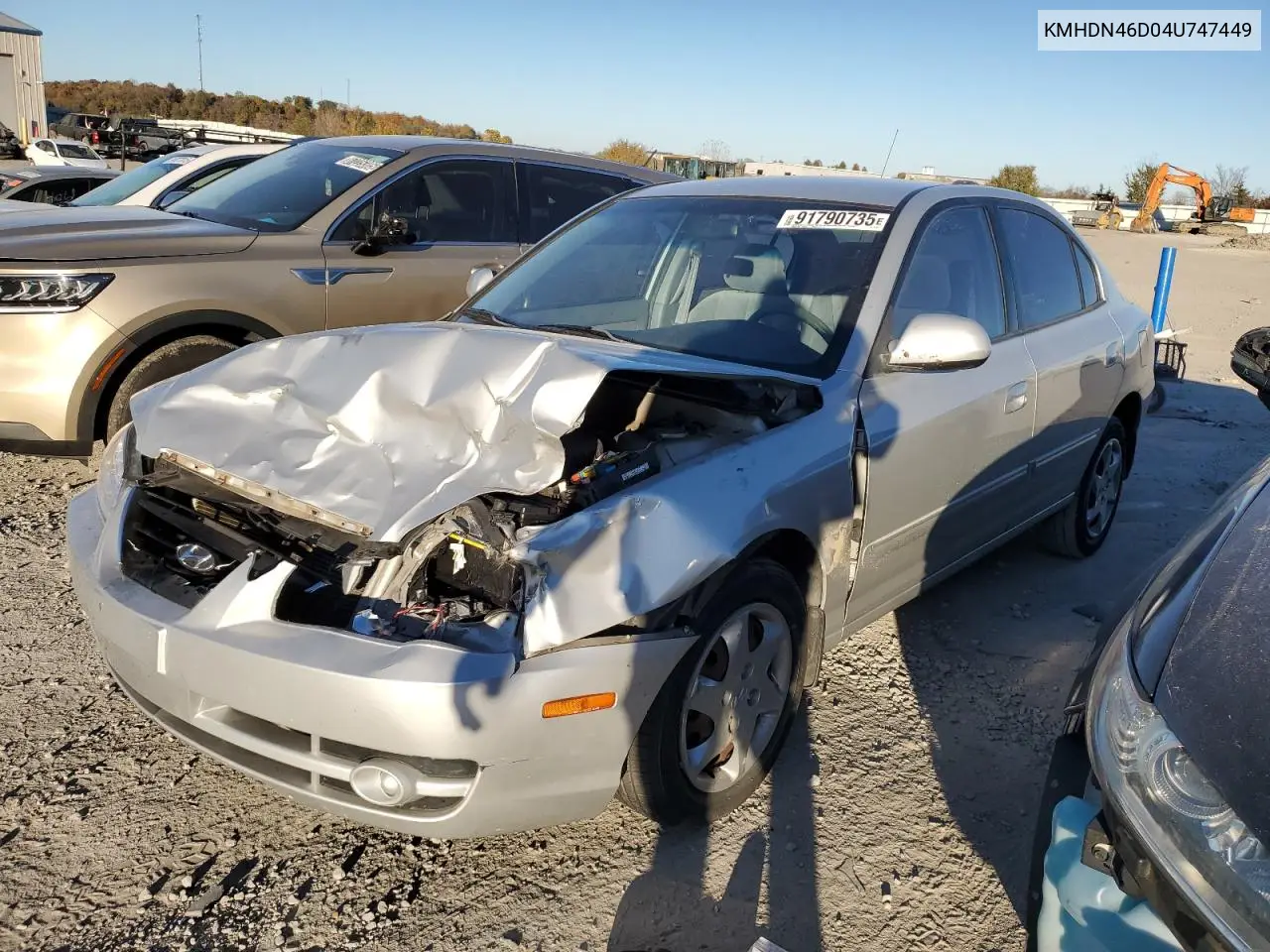 KMHDN46D04U747449 2004 Hyundai Elantra Gls