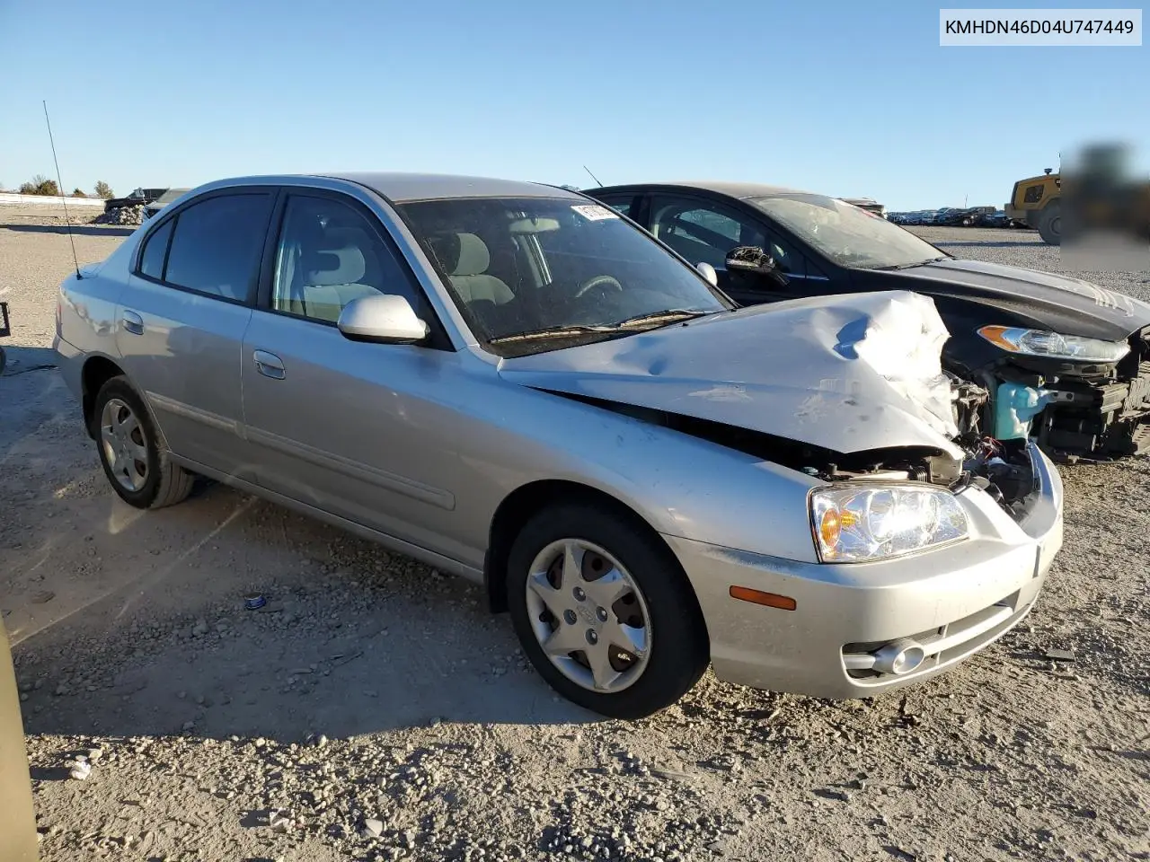 KMHDN46D04U747449 2004 Hyundai Elantra Gls
