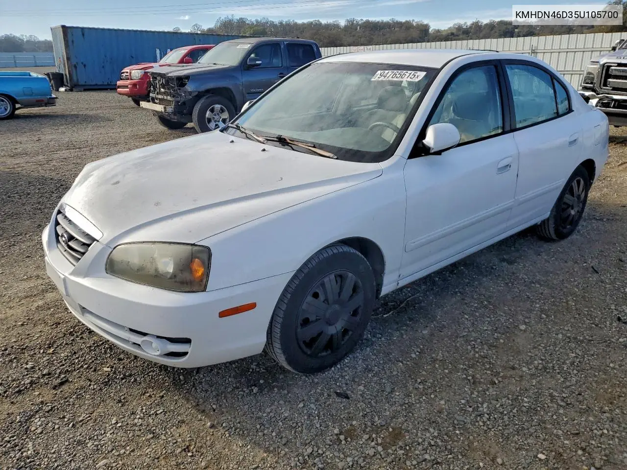 KMHDN46D35U105700 2005 Hyundai Elantra Gls