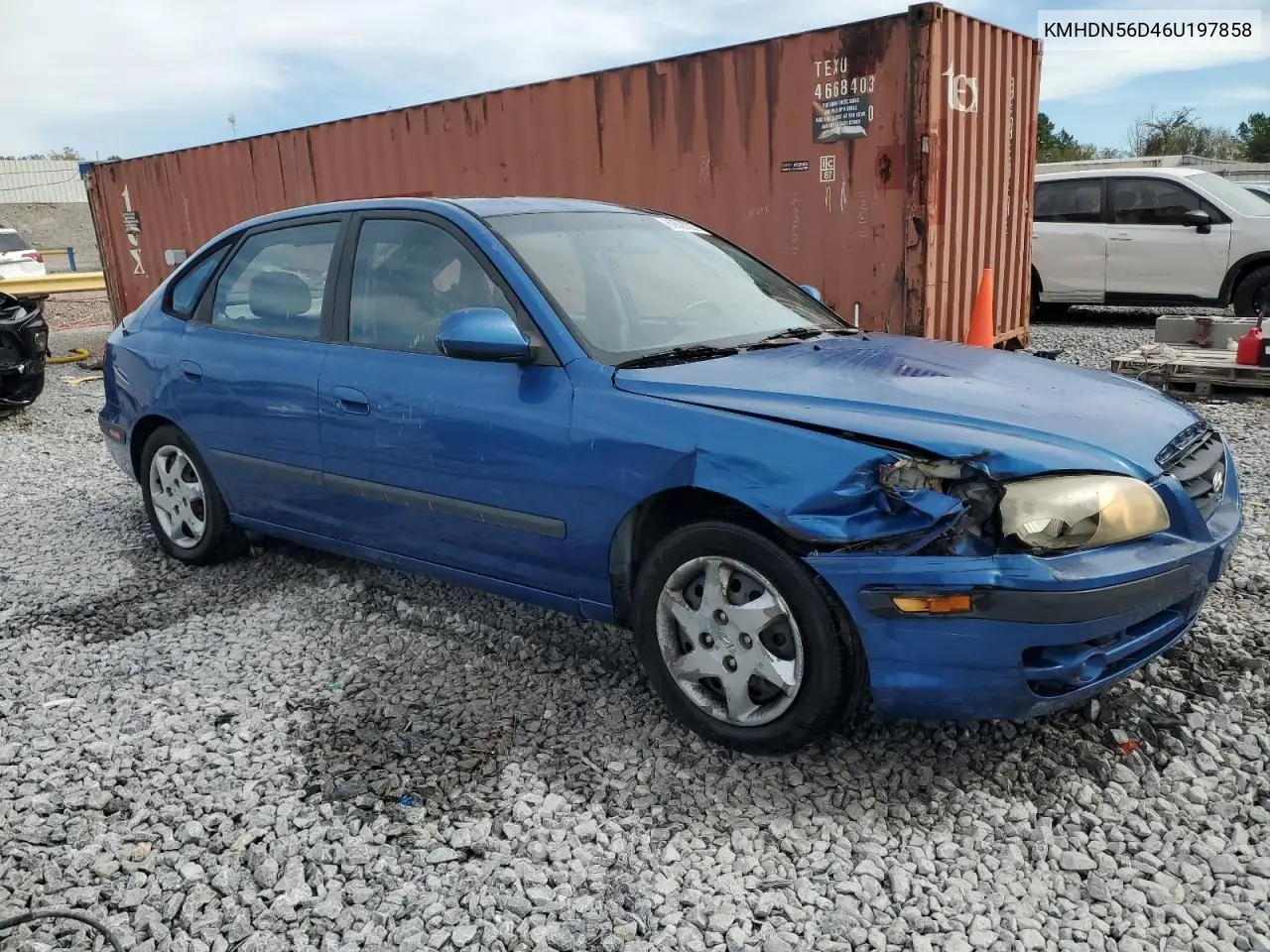 KMHDN56D46U197858 2006 Hyundai Elantra Gls