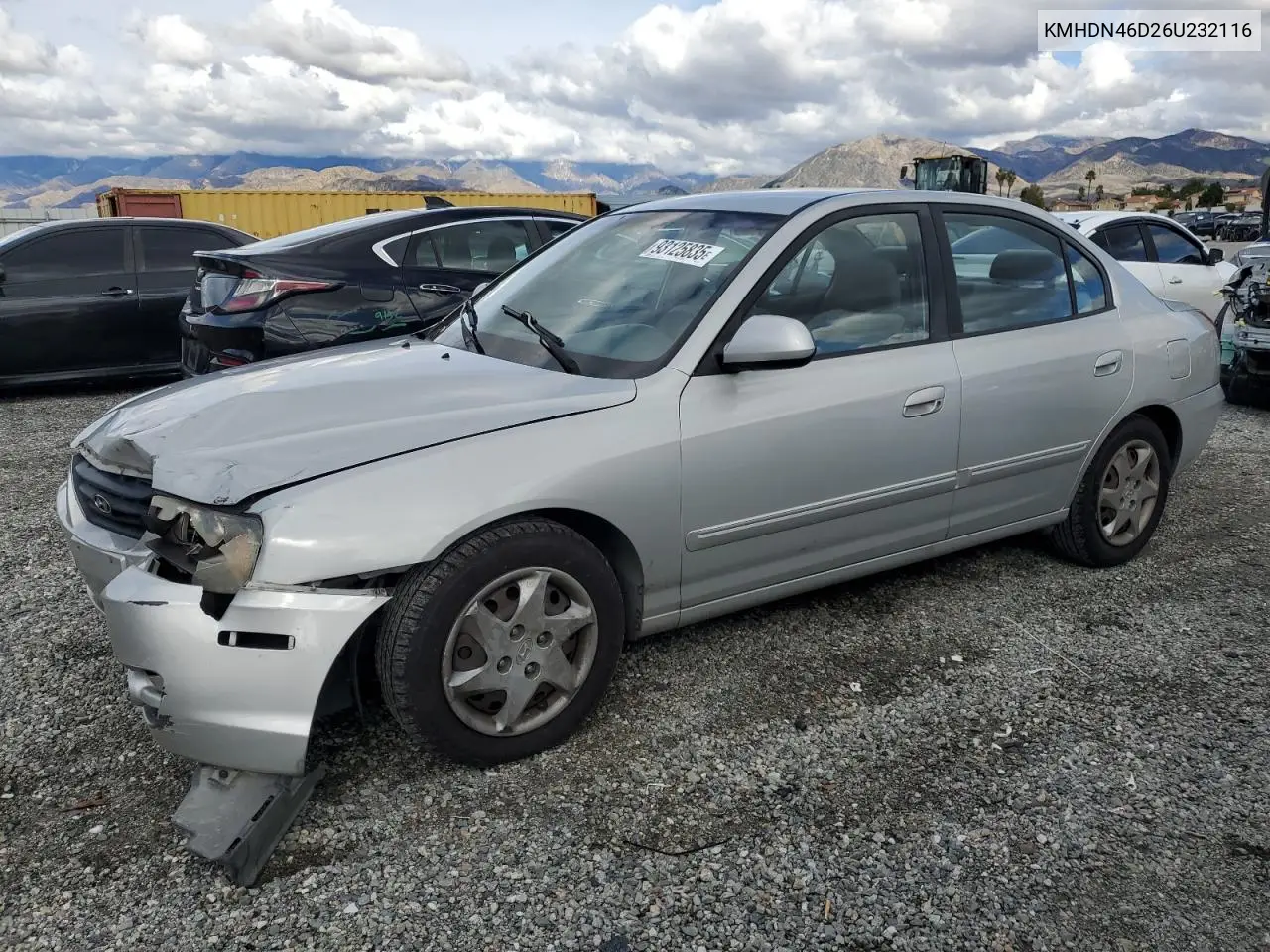 KMHDN46D26U232116 2006 Hyundai Elantra Gls
