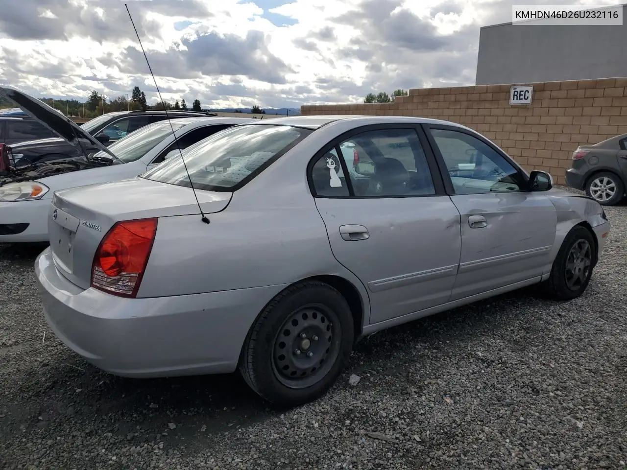 KMHDN46D26U232116 2006 Hyundai Elantra Gls